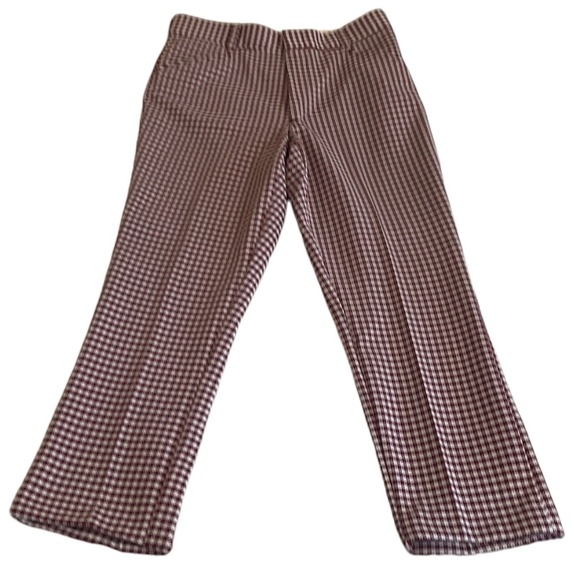 New Vintage Farah Houndstooth Print Red and White Plaid Pants 32/30 - Picture 1 of 9